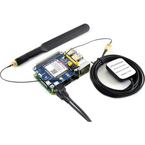 Waveshare SIM7600A-H 4G HAT for Raspberry Pi, LTE Cat-4 4G / 3G, GNSS, for North America