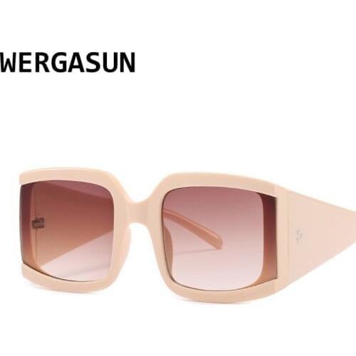 WERGASUN Square Sunglasses Women 2020 New Fashion Sun Glasses Female Gradient Vintage Big Shades UV400
