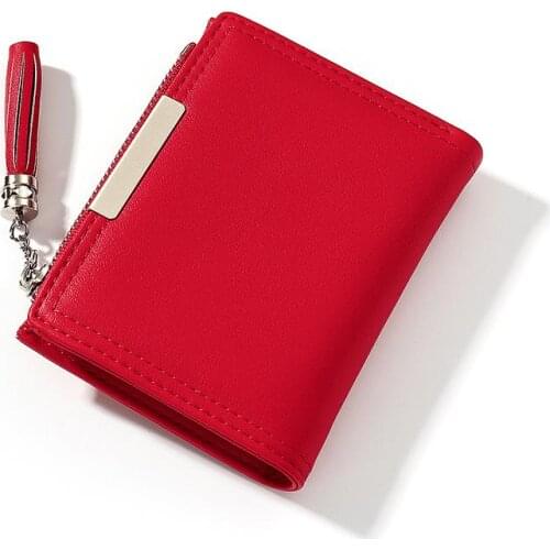 Pu Leather Women Wallet Small Tassel Coin Purse Pocket Simple Casual Mini Female Wallet Brand Designer Girl Wallet Change Purse