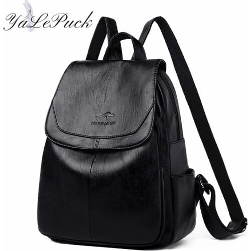 The New high quality Pu Leather Women Backpack Fashion School Bags for Teenage Girls High Quality School Bagpack Travel Backpack