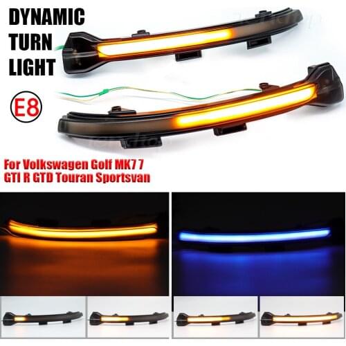 2Pcs/Lot For Volkswagen Golf MK7 7 GTI R GTD Touran Sportsvan Dynamic Blinker LED Turn Signal Lamp Rearview Mirror Light