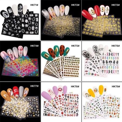 6Pcs Holographic 3D Nail StickersSelf Adhensive Stickers for Colorful Nails Halloween Nail Art Butterfly Nail Art Nails