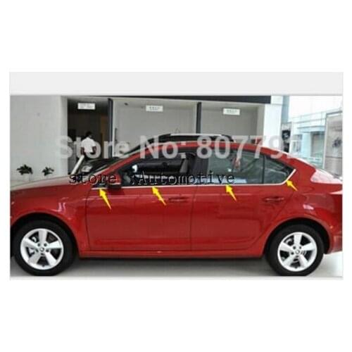 8pcs Stainless Window Bottom Sill Frame Cover Molding Trim For Skoda Octavia A7 MK3 2015 2016