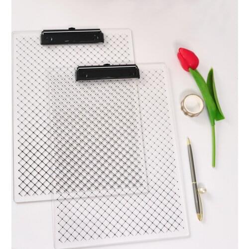 Acrylic Clear Clipboard Folder A4 Paper Plastic Hardboard 3mm Thickness Black Grid Clipboard A4 set Office Accessories