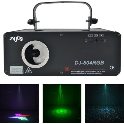 AUCD 3D Effect & Kaleidoscope Beam Scan RGB Colorful Laser Projector Lights PRO Disco Club DJ Party Show KTV Stage Lighting 504F