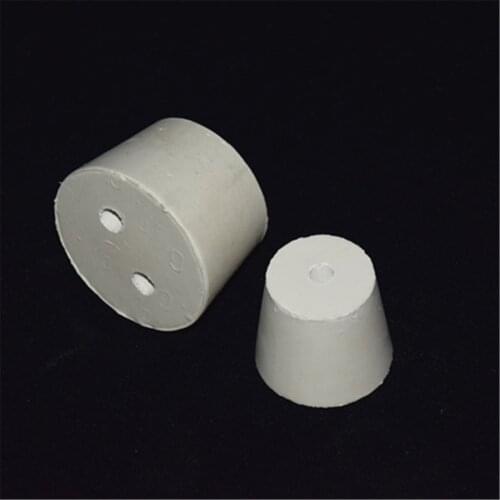 White Rubber Flask Test Tube Laboratory Cone Stoppers With 1/2 Holes Stopper