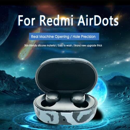 Wireless Bluetooth Headset Silicone Shockproof Camouflage Case For Redmi Airdots Earphone Anti-Scratch With Charging Hole