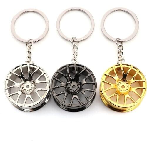 Car Turbo Hub Keychain Wheel Rim Auto Keyring Key Fob Wheel Tire Styling for BMW Ford Jeep Audi Toyota Honda SUV Mini JDM Racing