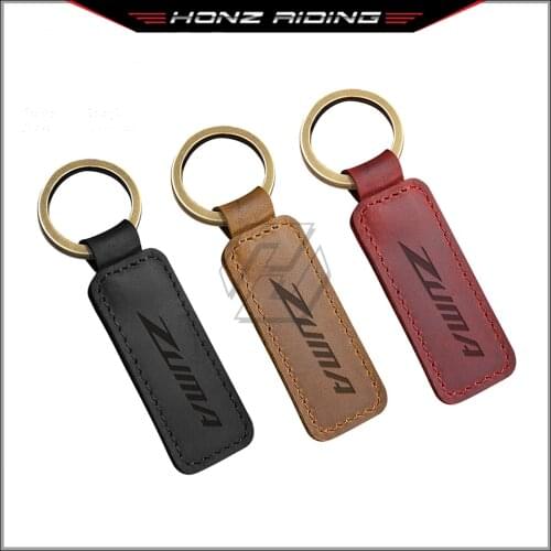 For Yamaha Zuma 50 125 Scooter Motorcycle Keychain Cowhide Key Ring