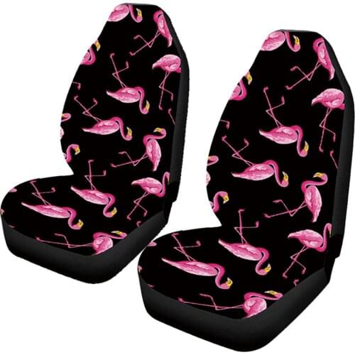Auto Car Seat Cover 2PCS, Flamingo Pattern Car Accessories for Women For VW honda fit crv 2006 2011 Nissan qashqai j11 suzuki