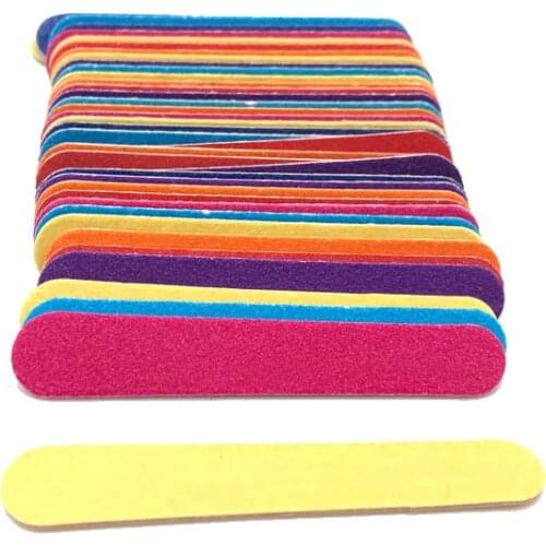 50Pcs Wood Mini Nail File Color Sandpaper Buffing Sanding Files Pedicure Manicure Salon Professional Polish Nail Care Tools Set