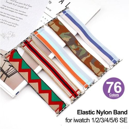 Elastic Nylon Watch Strap for Apple Watch 6 SE Band 42mm 44mm 38mm 40mm Stretchy Braided Solo Loop Bracelet for iwatch 6 5 4 3 2
