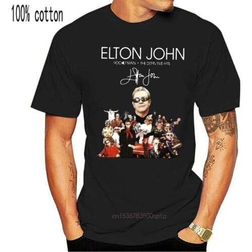 Elton John Rocket Man: The Definitive Hits Signature T-Shirt 2019 S-5XL