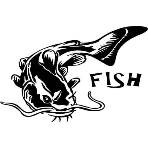 14.4cm*9.4cm Catfish Fishing Vinyl Car Sticker Motorcycle Decal S4-0382