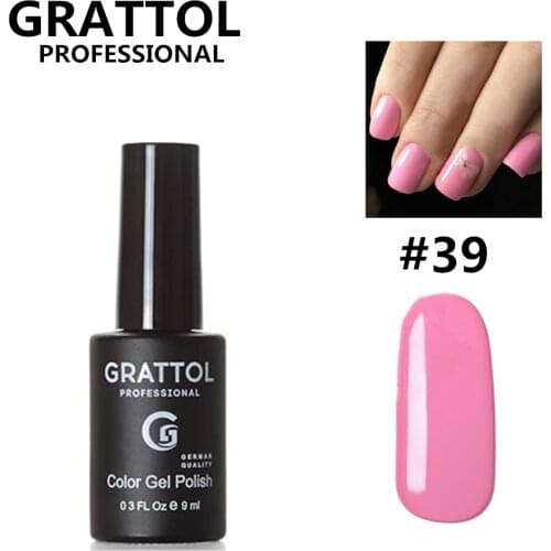GRATTOL Professional #39 Gel Nail Polish Nude Pink Series 9ml Soak Off UV LED Hybrid Varnish Manicure Nail Art Gellak