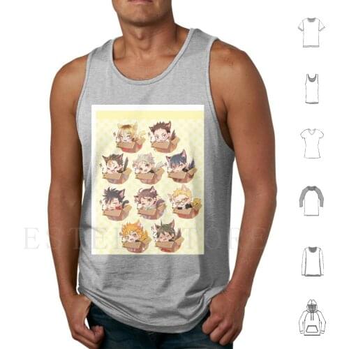 Haikyuu!! Cats! Tank Tops Vest Sleeveless Haikyuu Kageyama Suga Tsukki Hinata Noya Kenma Iwaizumi Kurro Oikawa Yamguchi