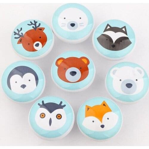 1pc Ceramic Round Single Hole Handle Nordic Pastoral INS Drawer Antique Cabinet Drawer Kitchen Children Room Furniture Pulls Diy