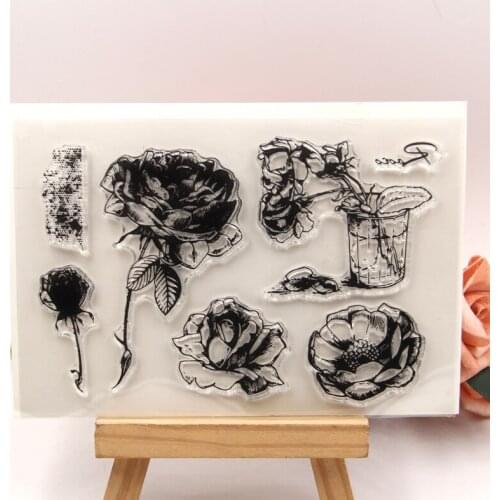 KLJUYP Roses Clear Stamps Scrapbook Paper Craft Clear stamp scrapbooking