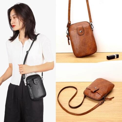 Leather Vintage Crossbody Bags Ladies Fashion Shoulder Messenger Bag Women Retro Phone Wallet Purse Shoulder Handbag
