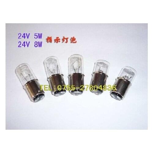 New Top Fashion Transparent Tungsten Halogen Lamp Lampara Piloto Instrument Bulb Indicator 24v5w , Double Contact 16 36mm