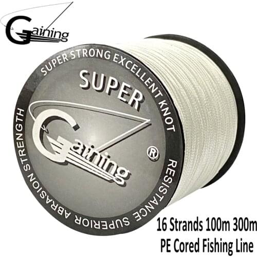 16 Strands Cored Fishing Braided Line 100M/300M White Color Multifilament Japan Saltwater Steel Wire Fishing Line