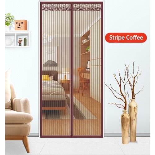 Summer Anti Mosquito&Fly Insect Bug Net Curtains Magnetic Door Mesh Screen Heavy Fabric Screen Full Frame Adhesive Wire Strip