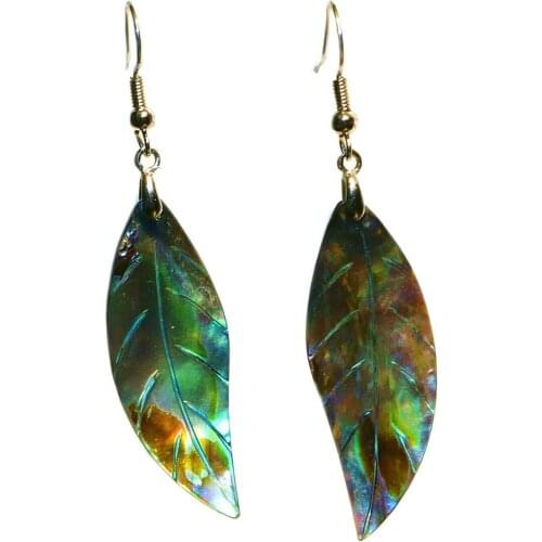 Fashion 5 pairs/Lot leaf abalone shell ladies hot earrings