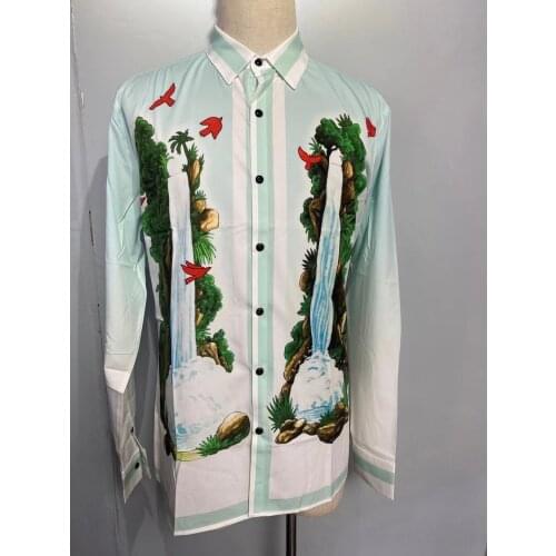 JW5492 Fashion Mens Shirts 2021 Runway Luxury famous Brand European Design party style Mens Clothing