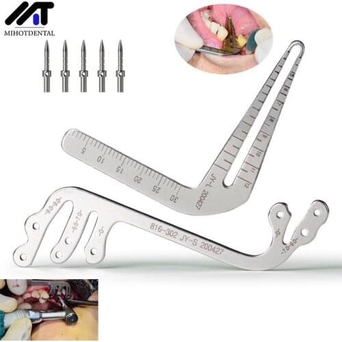 1Set Dental Implant Surgical Drill Guide Locator Instruments Set Tooth Measuring Ruler Calipers Bone Ridge Dental Implant Locato