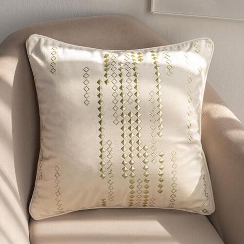 DUNXDECO Cushion Cover Decorative Pillow Case Modern Luxury Soft Velvet Iron Tablets Embroidery Sofa Chair Bedding Coussin