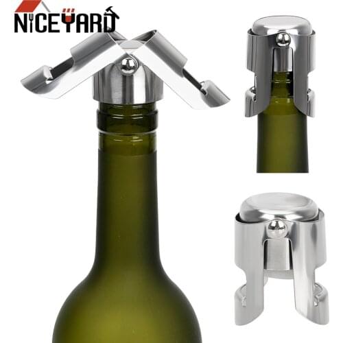 NICEYARD Stainless Steel Champagne Sparkling Stopper Wine Beer Bottle Cork Plug Sealing Bottle Cap Wine Bottle Stopper Bar Tools