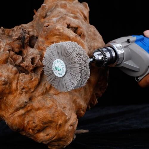 New 1pcs Nylon Abrasive Wire Grinding Wheel Drill Nylon Bristle Brush for Wood Furniture Mahogany Polishing