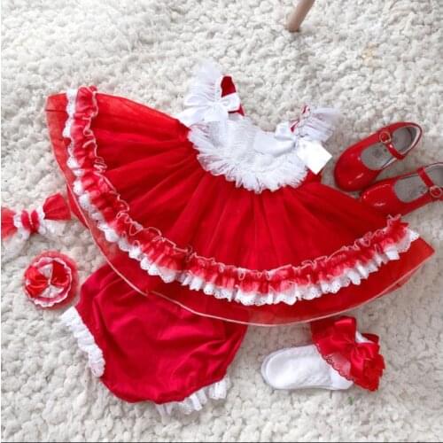 Summer New Spanish Girls Lolita Ball Gown Birthday Party Sleeveless Short Princess Dresses For Girl Easter Y1513