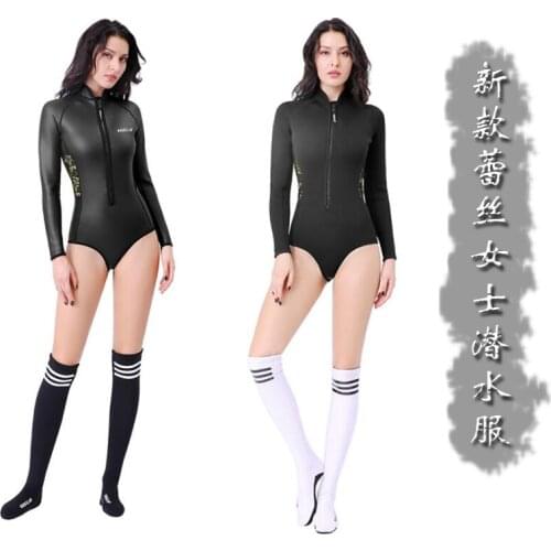 New 2mm Diving Suit Long Sleeve Warm Diving Stockings Bikini Free Diving Wet Clothes