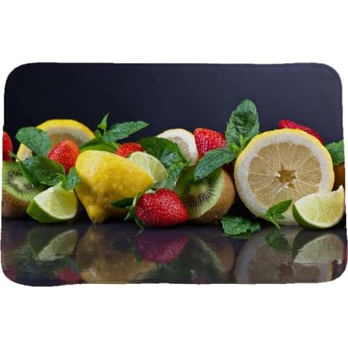 Fruit & Vegetables Creative 3D Printing Carpets and Rugs for Bedroom Living Room Carpet Kitchen Bathroom Anti-Slip Floor Mats