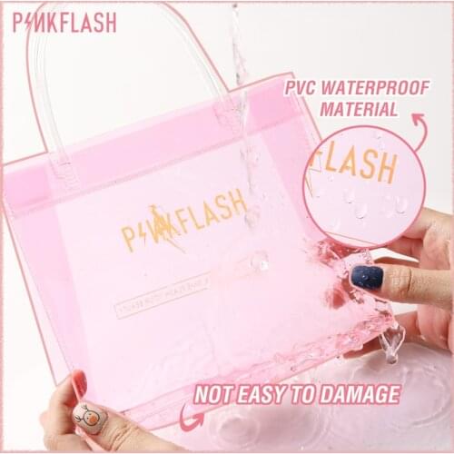PINKFLASH Clear Cosmetic Bag Transparent PVC Travel Make up Organizer Toiletry Kit Makeup Case Gift Bag