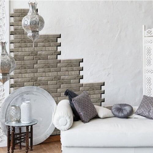 3d Vintage Ston Brick Pattern Wall Sticker Kindergarten School Store Room Decorations Anti-collision Self Adhesive Wallpaper