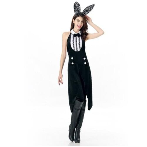 Sexy Bunny Costume Sleeveless Jumpsuit COS role-play Apparel Europe Stage Clothing Halloween Costumes for women