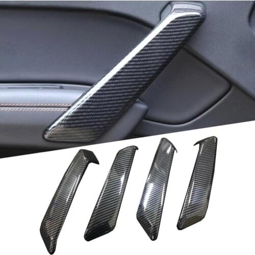 Carbon Fiber Style For Audi Q5 FY 2018 2019 ABS Car Styling Interior Front & Rear Door Handle Cover Trim Molding Accessories