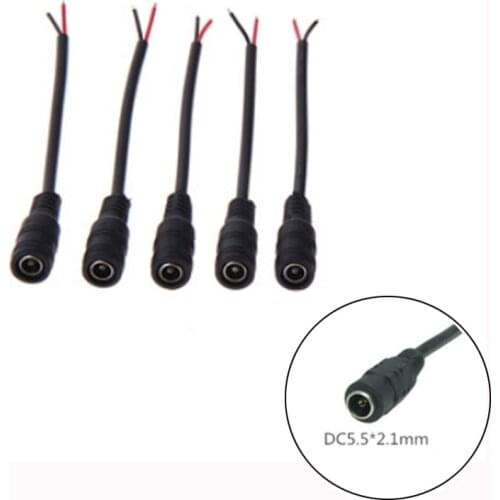 5pcs/lot 5.5 X2.1 Plug Female Cable Wire Connector For 3528 5050 LED Strip Light