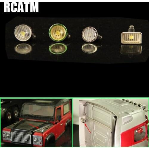 1pcs Led Light Spotlight Headlight Metal Lampshade for 1/10 1/14 RC Car TRX4 TRX6 SCX10 Tamiya Truck Trailer Scania MAN Actros