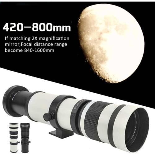 420 800mm F8.3 16 Manual Focusing Zoom Telephoto Lens Telescope for Canon EF-S Mount Camera