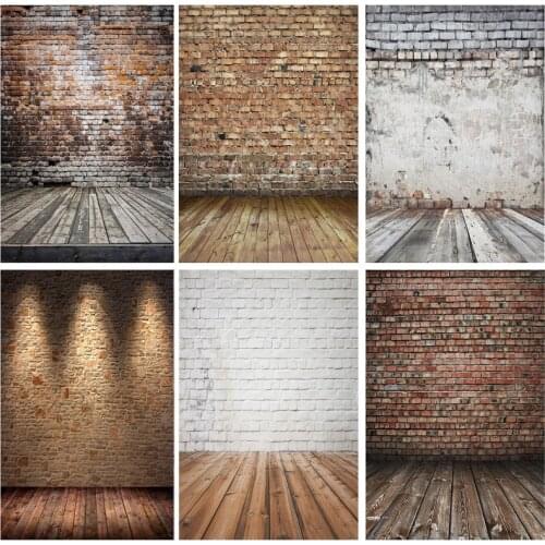 Vintage Brick Wall Wooden floor Theme Photography Backdrops portrait Photo Background Studio Prop 21817 TEX-06