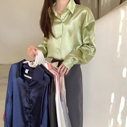 WAVMIT Womens Satin Shirts