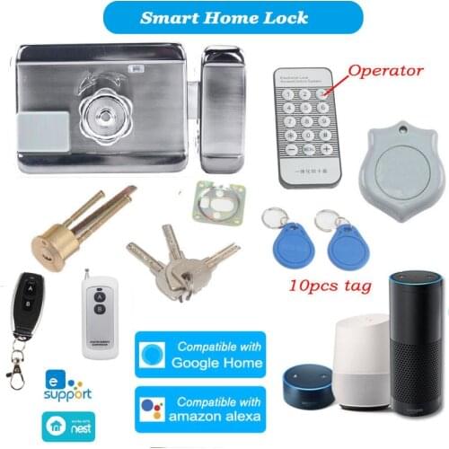 WIFI Electric lock eWelink Google home Alexa Invisble Door lock Hidden Door Lock Gate opener Key ID card entey Smart Home Lock