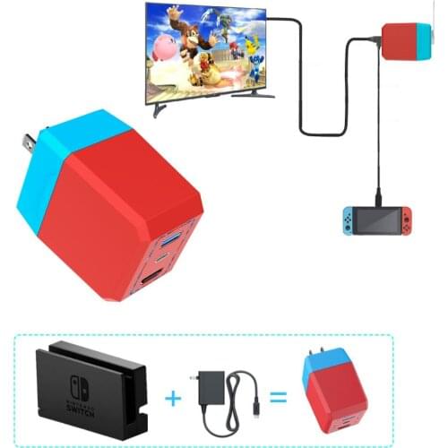 For Nintendo Switch NS Game Console Charger Dock Base Adapter USB 3.0 TV Stand Converter HD Type-C Screen Projection Holder