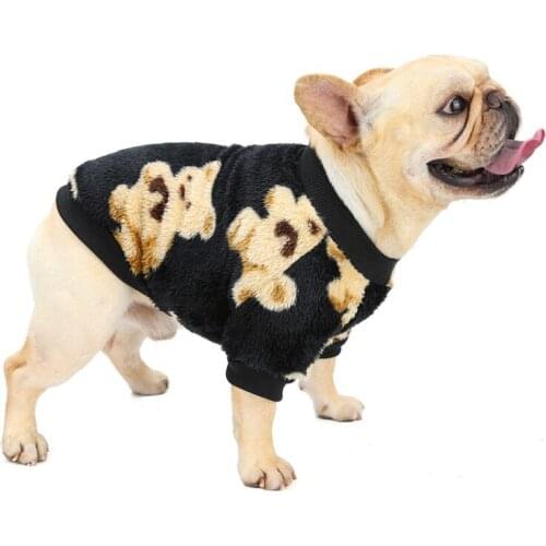 Winter Warm Dog Clothes Fleece Pet Puppy Coat Jacket Cartoon Hooded Dog Clothing Costumes For Small Dogs French Bulldog Pug
