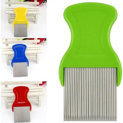 1PCS Stainless Steel Terminator Lice Comb Kids Hair Rid Headlice Super Density Teeth Remove Nits Comb Nit Free Random