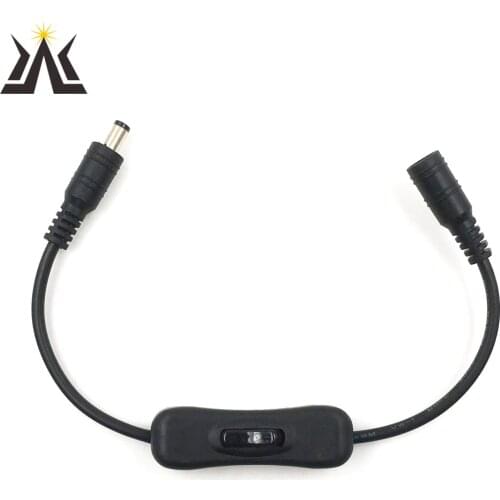2.1x5.5mm Plug Jack Power Adapter DC Wire Connector with Switch for LED Strip Light DIY Electrical Socket Connecting Cable Plug