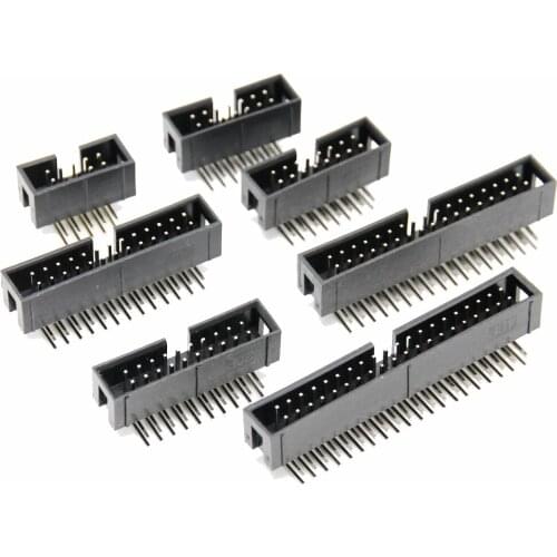 2.54mm DC3 Socket Double Spaced Right Angle JTAG ISP Male Data Communication Connector 10P 14P 16P 20P 26P 34P 40P 10pcs/lot